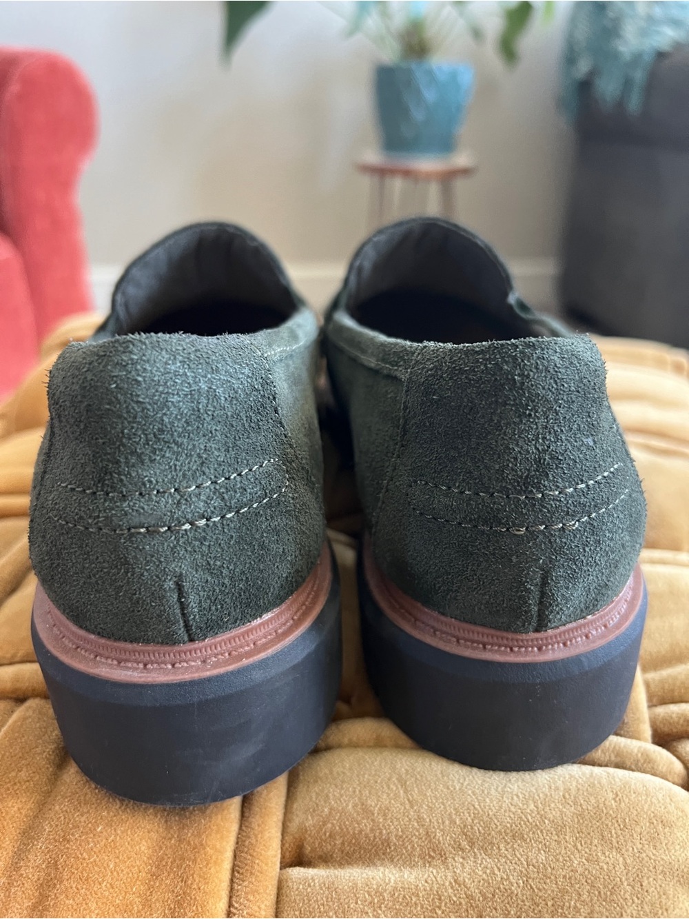 Clarks Westlynn Bay Suede Penny Loafers Forest Green Size 8 - 39EU - Picture 3 of 5